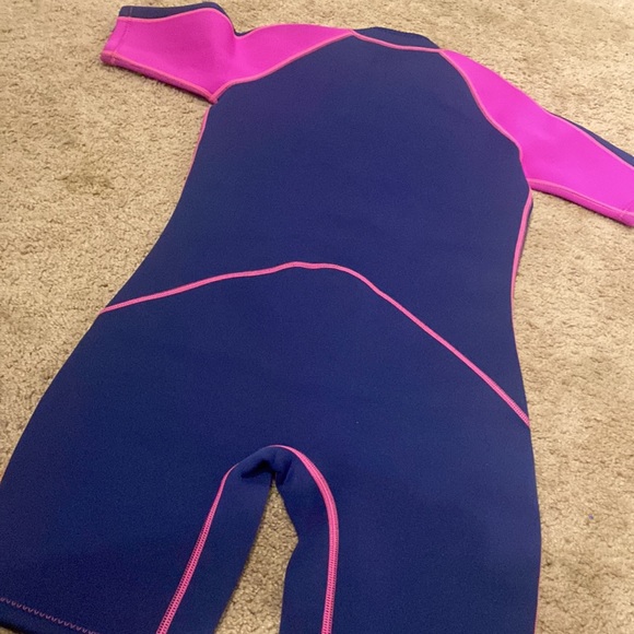 Girls SEASKIN WETSUIT shorty Sz 14 pink navy 3mm NEW - Picture 4 of 4